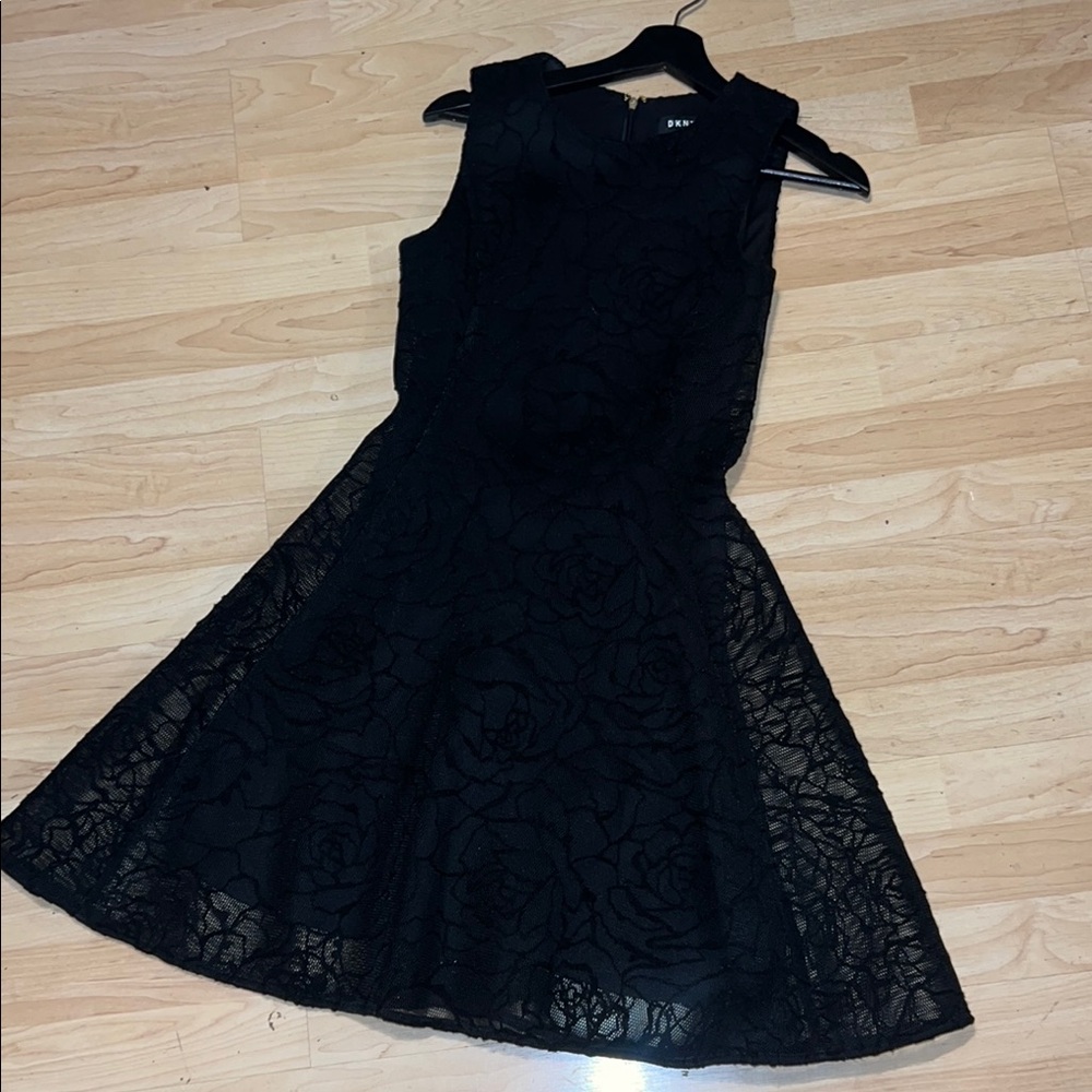 DKNY Elegant Black Lace Dress